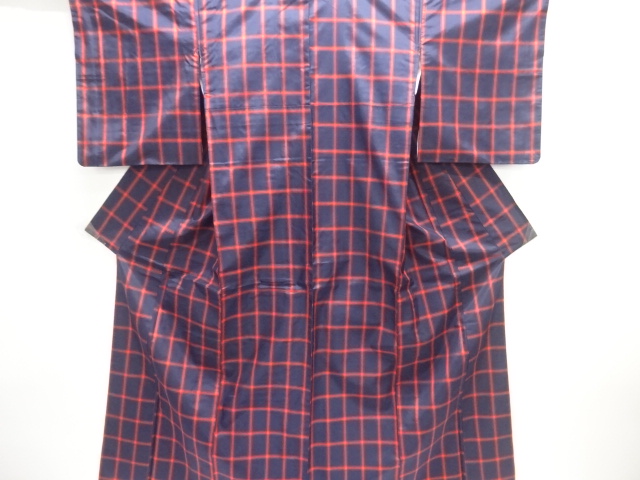 JAPANESE KIMONO / YONEZAWA TSUMUGI / ENSEMBLE / WOVEN GRID